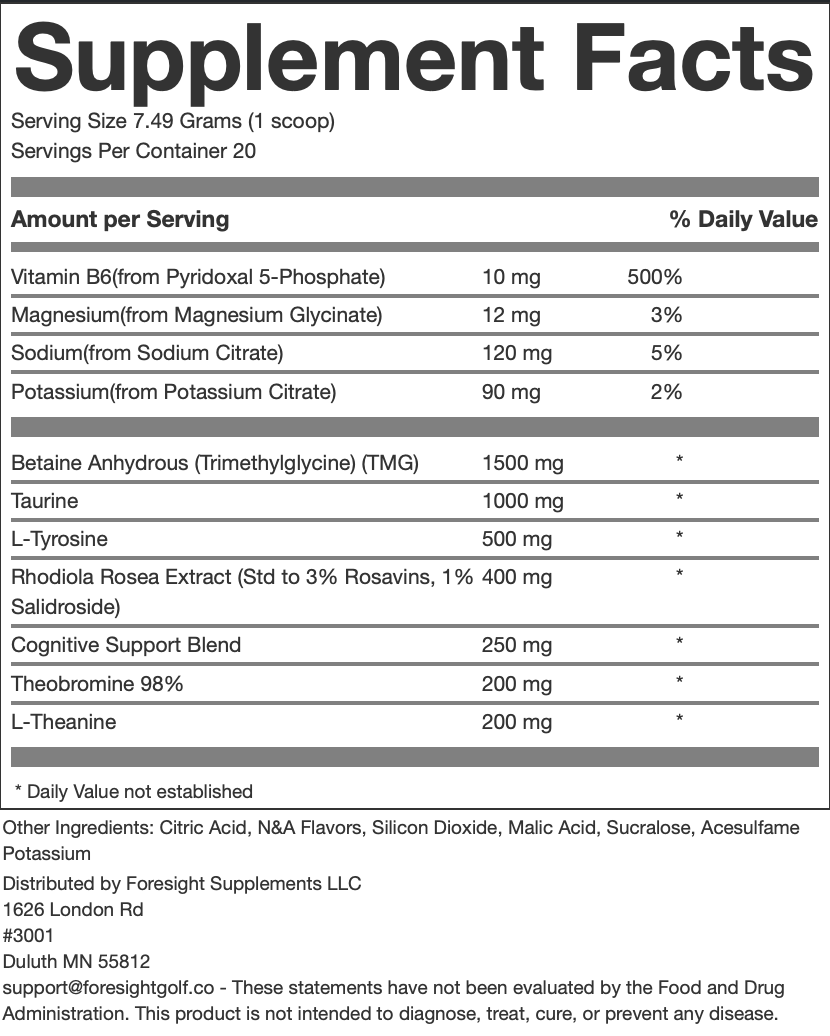 Pre-Round Golf Drink Mix
