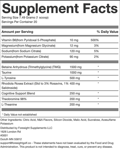 Pre-Round Golf Drink Mix